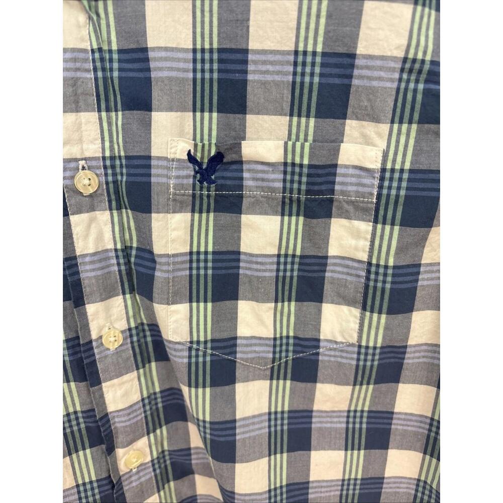 American Eagle Men Classic Plaid Long Sleeve Button-Down Shirt Multicolor Size S - Picture 4 of 9
